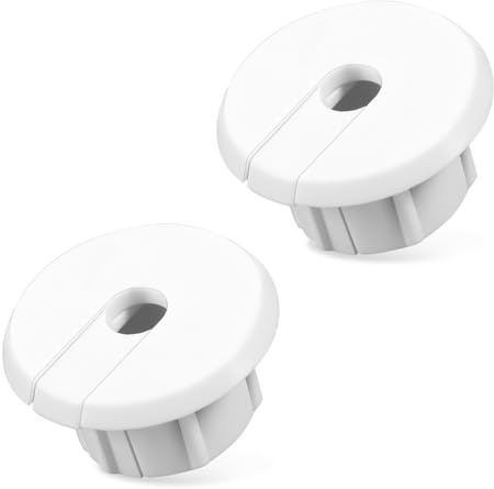 Wall Bushing for Starlink Dishy Ethernet Cable, 2 Pack Wall Hole Bushing Cable Grommet Starlink Cables Routing Kit Walls Hole Cover Router Ethernet Adapter Feed-Through 1-Inch Cables (White)