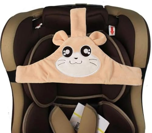 Peixiong Supporto per la testa del seggiolino auto per neonati, cintura fissa per dormire per seggiolino auto, cintura per la testa per bambini piccoli e bambini (marrone).