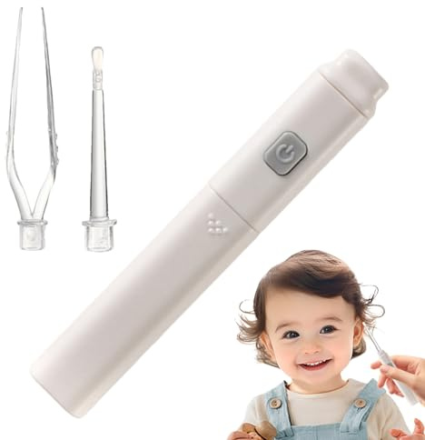 Kit De Eliminación De De Oído Extracción de Cerumen con Luz LED y | Pinza De Cerumen Con Puntas De Silicona Para Niños, Bebés Y Adultos