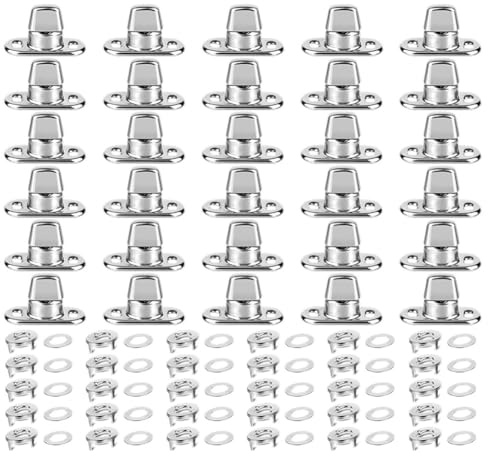 JAVERGGN 30 Piece Set Grade Twist Lock Fasteners Turn Button Eyelet, Mounting Screws for Canvas Marine Fastener