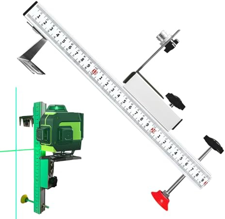 Montaje De Nivel Para Pared, Colgador para Nivel, Dispositivo de Nivelación con Altura Ajustable y Escala Graduada para Bricolaje Fontanería y Uso Doméstico