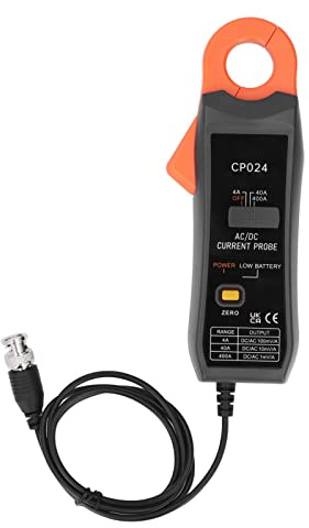 Gearwell Stromzange, AC/DC Strommesszange Klemmenmessgerät 4–400A mit 23 mm Kiefer, BNC-Klemmsensor Stromzangen-Sonde für Oszilloskop und Multimeter Stromtester