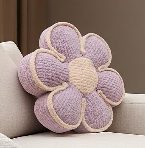 Aryan Dekokissen mit Lavendelblüte, Bodenkissen, 40,6 cm, niedliches dekoratives Kissen, Gänseblümchen, Kissen für Sofa, Couch, Stuhl, Bett, Teenager, Mädchenzimmer, Schlafzimmer, Dekoration