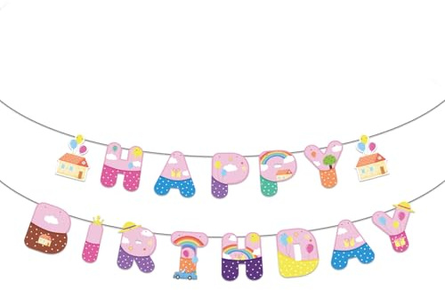 Schwein-Geburtstagsbanner, Süßes Cartoon-Schwein-Happy-Birthday-Banner Dekorationen & Foto-Hintergrund und Dekor für Babyparty-Mottoparty