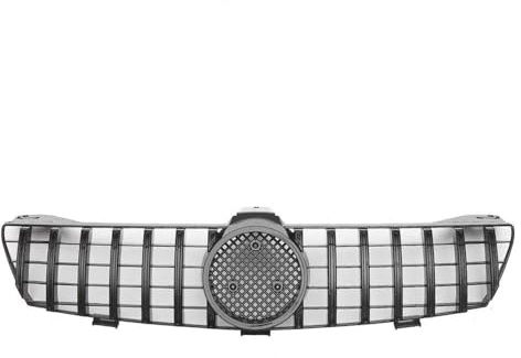 Vordere Kühlergrill Für Mercedes Für Benz CLS-Klasse W219 CLS350 CLS500 05-08 Stoßstangengrill AMG GTR Style Obere Gitter Chrom Silber Diamanten Stil(Chrom-Silber)