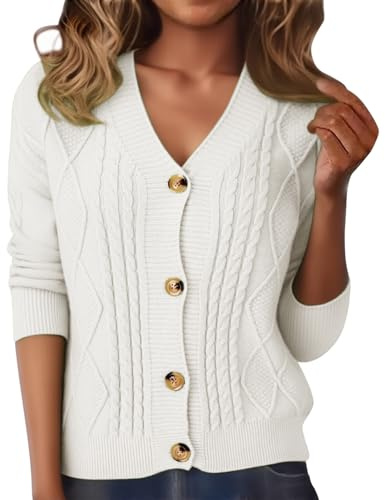 women's jumpers, women's clothing, Cardigans For Women UK Casual V Neck Sweaters Autumn Winter Long Knitted Solid Color Soft Cozy Cardigan Sweater Hoodies Ladies Fashion Cashmere Blouses Outfits