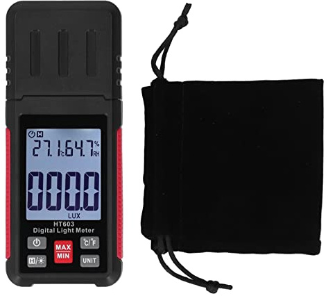 Misuratore di luminosità digitale Misuratore LX portatile ad alta precisione della gamma 200000LX con visione notturna a LED per misurare l'intensità della luce da lampade