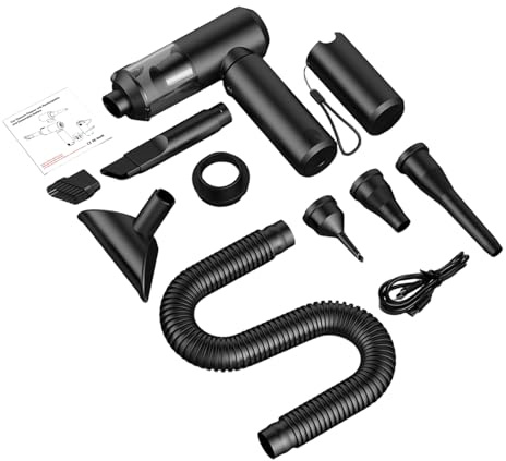 DAYnagh Due Power Air Duster 16500Pa Forte Aspirazione per Tastiere Tappezzeria Auto con Caricabatterie Rimovibili Batteria Rimovibile Aspirapolvere Portatile per Interni Divani Auto