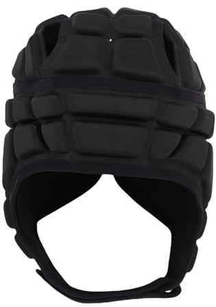 UPALDHOU Casco da Football con Bandiera Soft Shell, Berretto da Mischia per Casco da Rugby per Giovani Bambini Adulti (BLACK)