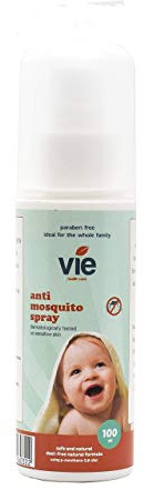 Vie Anti Mosquito Deet Free Spray – All-Natural, Safe, and Effective Anti-Mosquito Spray for Babies and The Whole Family – Chemical Free Formulation 100ml Bottle