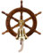 Steuerrad mit Glocke 40cm Durchmesser Schiffsteuerrad aus Holz mit Schiffsglocke
