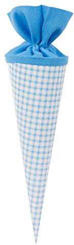 Schultüte 35cm Karo blau