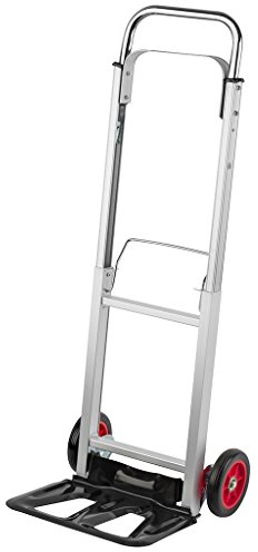 Meister Sackkarre - 90 kg Tragkraft - Klappbare Ladefläche - Höhenverstellbarer Griff - Mit Vollgummi-Laufflächen - Aus hochwertigem Aluminium / Handkarre / Transportkarre / 8985550