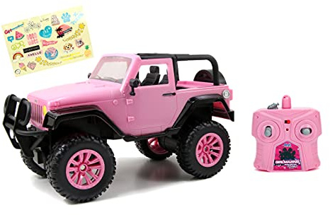Girlmazing 1:16 Jeep Wrangler RC Radio Control Cars, Toys for Kids (Pink)