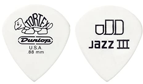 Dunlop Tortex Jazz III Plektren, Weiß, 0,88 mm
