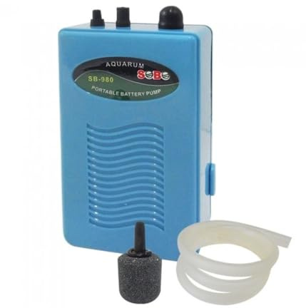 Trade Shop TraesioSB-980 AERATORE A BATTERIE per Acquario Aria OSSIGENATORE Air Pump Portatile