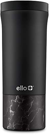 Ello Miri 16oz Vacuum Insulated Stainless Steel Travel Mug, Leak-Proof Slider Lid, Keeps Hot for 5 Hours, Perfect for Coffee or Tea, BPA-Free, Fits Most Cupholders, Holiday Gift, Black