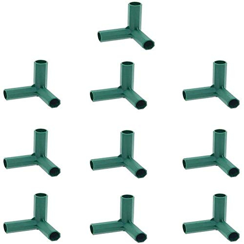 10 Stück Steckverbinder Rohrverbinder (3 Wege - 16mm) | Verbindungsstücke, PVC Eckverbinder, für Gewächshäuser Rahmen Regale