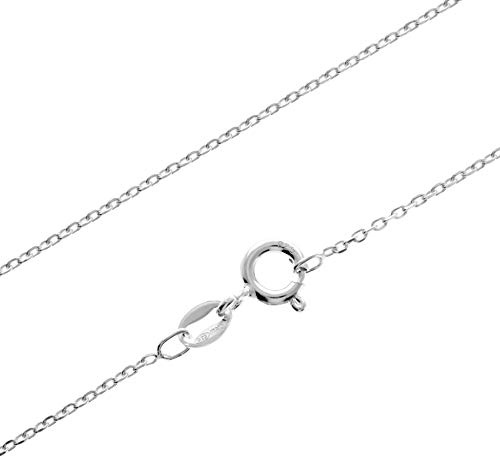 SilverAmber Jewellery UK - 925 Sterling Silver 16 Inch Delicate Italian Trace 1.15 mm Thin Chain Necklace - GCH00116