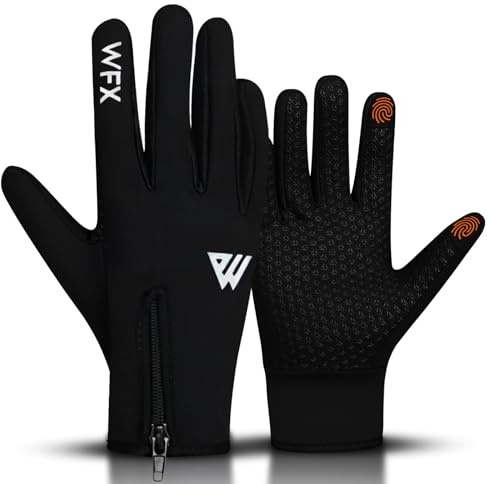 WESTWOOD FOX WFX Winter Gloves Touch Screen Anti Slip Warm Gloves Windproof Thermal Sports Cycling Gloves for Men & Women Outdoor bike Glove for Running Camping Driving (Black, Medium)