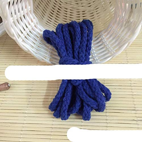 WEDSA 10yards 5mm Baumwollseil Craft dekorative verdrehte Kordelseil für handgemachte Dekoration DIY Lanyard Ficelles Faden Cord-Blau