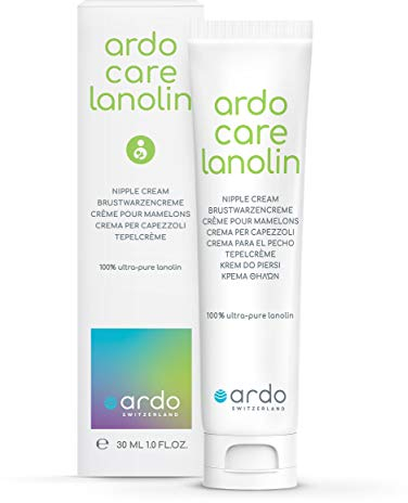 Ardo Care Lanolin Brustwarzensalbe 30ml, beruhigt schützt & pflegt deine Brustwarzen beim Stillen, ultra-reines Lanolin aus Wollfett Wollwachs (Nippelcreme Still-Salbe Nipple Cream Balm Brust Stillen)