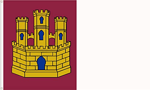 BANDERA DE CASTILLA LA MANCHA (REGION). CALIDAD RASO PREMIUM 120D. TAMAÑO GRANDE 150X90 CM