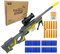 AGM MASTECH AWM Pistola Blaster a Lancio di proiettili, 40 dardi Ufficiali, Clip a 4 dardi, 2 caricatori, Set di Giochi Blaster per Ragazzi, Bambini e Adulti (Grigio)