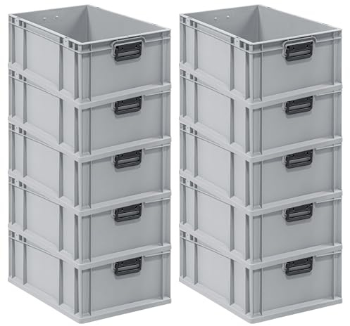 PROREGAL SparSet 10x Eurobox NextGen Portable Duo | HxBxT 22x40x60cm | 44 Liter | Eurobehälter, Transportbox, Transportbehälter, Stapelbehälter