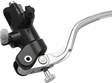 Pompa Frizione Forgiata 16X16 Con Corpo Pompa Anodizzato Nero, Leva Fissa Lunga Argento (Pomello+Leva) per Ducati Panigale V2 dal 2021 al 2022, CC 955