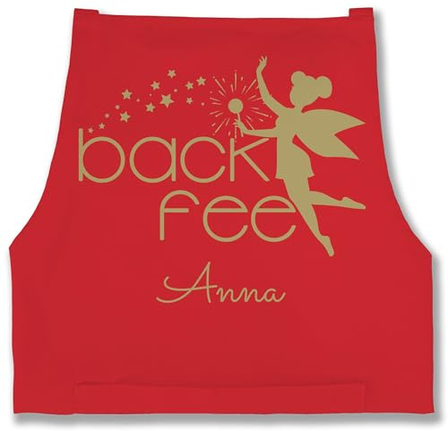 Geschenk mit Namen personalisiert by Shirtracer - Schürze - Backschürze Damen Frauen - Back Fee I Backfee I Geschenk Backen I Hobbybäckerin