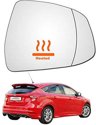 BIAREN Wing Mirror Glass Right Driver Side Heated For Ford Focus Mk2 Mk3 2008-2018 Mondeo Mk4 2007-2014 BS7117K740GA 7S7117K740BA 1746419 1469513 Wing Mirror Glass + Back Plate