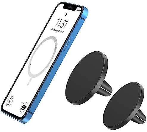 TechMatte Handyhalterung Auto, für iPhone 17 16 15 14 13 12 Serie | Magnetische Belüftungs Autohalterung KFZ Kompatibel mit original MagSafe Hülle - 2 Stück