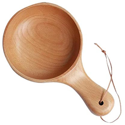 Duiaynke Japanischer Stil Holzschale mit Griff Kreative Lebensmittel Buchenholz Form Schüssel, für Café Hotel Restaurant
