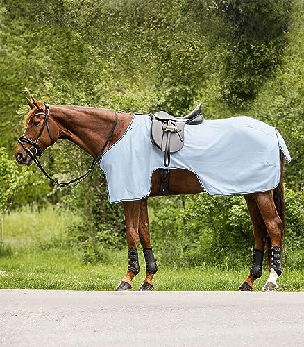 Waldhausen Fliegenausreitdecke Protect, hellblau/Nachtblau, 165 cm