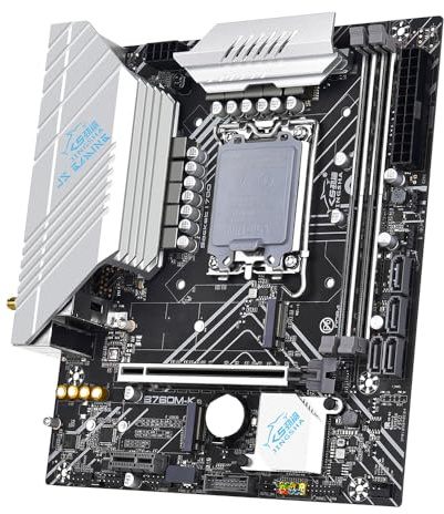 Jemora LGA 1700 Intel GEN12/13 Processors Desktop Motherboard 2*DDR4 Up to 64GB Home Office Gaming Motherboard with RGB Light Interfaces 4*SATA3.0 1000mbps Fast Ethernet 2*M.2 NVME 3 * 5VRGB Support