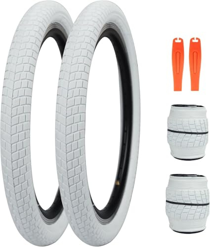 ZUKKA 2er-Pack 20 x 2.125 Fahrradreifen Faltbarer Reifen Folding Ersatzreifen Passend für Citybikes, Rennräder, BMX, Weiß