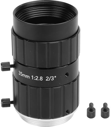 Obiettivo per Fotocamera Industriale con Attacco C, Obiettivo Zoom in Lega di Alluminio 12 MP con Apertura Manuale e Lunghezza Focale 35 Mm, Grado Professionale per