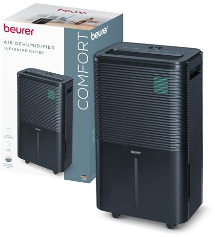 Beurer LE 250 - Deshumidificador eléctrico, 20 l/24 h, con modo automático, ideal para deshumidificación permanente, especialmente silencioso en modo nocturno, contra moho y olores