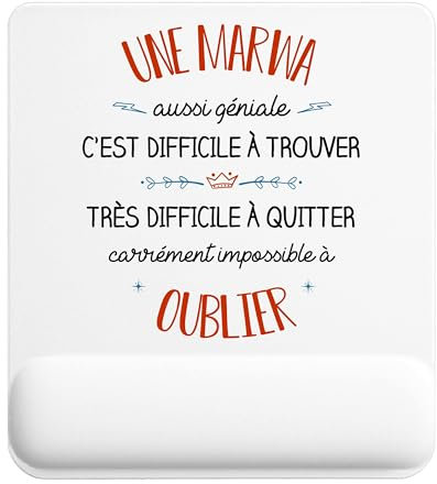Planetee Tapis de Souris Une Marwa Aussi géniale | Accessoire Bureau Ergonomique - Idéal pour Anniversaire, Collègue, Secret Santa Noël, Fête des Pères et Fête des Mères