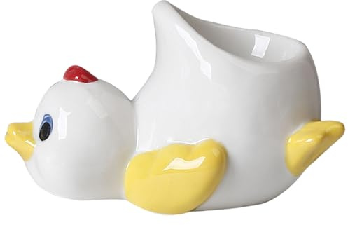 Zenlir Hueveras de cerámica con diseño de Pollo o Pato para el Desayuno,fáciles de Limpiar,de Porcelana,un Recuerdo de la Infancia,un Regalo de Cocina.