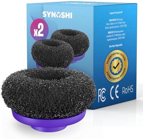 Synoshi Pro Stahlbürstenköpfe für Reinigungsbürste, 2er Set | 1 rote & 1 graue Bürste, spülmaschinenfest, für Grillrost, Metall & Beton