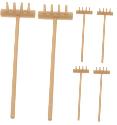EPIGEIST Mini Râteaux Zen pour Bac à Sable Et Contemplation, Lot De 6 Pièces Jaunes, Râteaux Décoratifs De Table Petits Et Légers, Outils De Jardinage Zen Adaptés à La Détente Et Création De Motifs