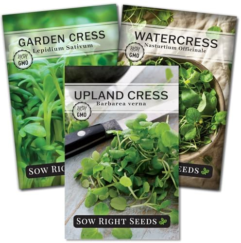 Sow Right Seeds - Cress Seed Collection for Planting Home Vegetable Garden