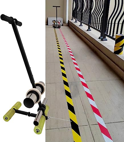 Manuell golvtejp applikator – Walk-Behind Tejpdispenser för målning, körfältsmärkning och förvaringsområden – maxbredd: 14 cm, enkelrullad tejpmaskin