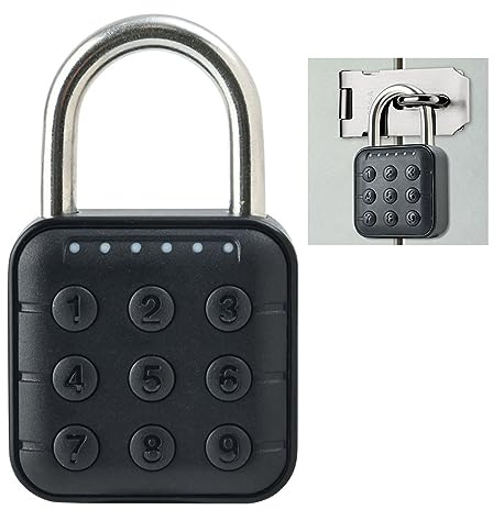 SIXRUN Elektronisches Zahlenschloss mit 6-stelligem Passwort, wasserdichtes Vorhängeschloss aus Zinklegierung für Gepäck, Koffer, Schränke und Sicherheitsboxen
