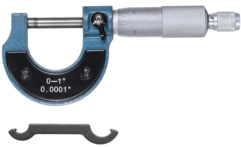 sourcing map Micrómetro exterior de 0 a 1 pulgada de rango +/-0.000 pulgadas, micrómetro de precisión con tope de trinquete, herramienta de medición de precisión de grado industrial para ingeniero