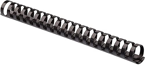 Fellowes Plastic Comb Binding Spines, 1 Inch Diameter, Black, 200 Sheets, 50 Pack (52328)