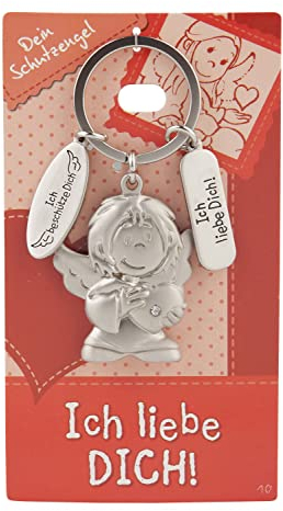 Depesche 7518-010 Schutzengel Schlüssel-Anhänger aus Metall, Glücksbringer mit Engel, Schlüsselring und liebevoller Botschaft, zum Verschenken an Familienmitglieder, Freunde und Bekannte