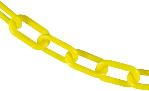 Mr. Chain Plastic Barrier Chain, Yellow, 2-Inch Link Diameter, 50-Foot Length (50002-50)